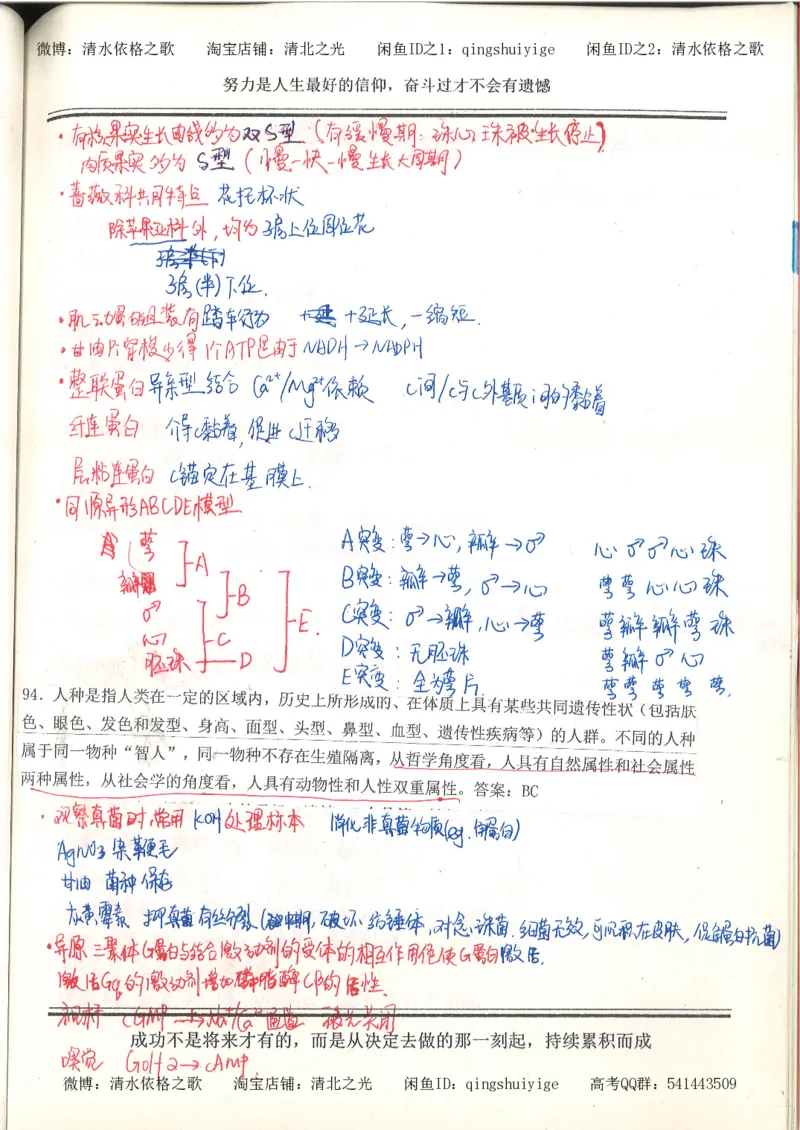 7.衡水中学高考积累与改错_高三生物奥赛（第3本）_93页_高中衡水学霸笔记_高中全部赠品_错题集高中九科_生物积累与改错