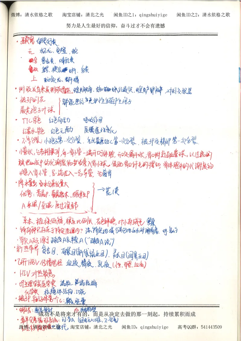 7.衡水中学高考积累与改错_高三生物奥赛（第3本）_93页_高中衡水学霸笔记_高中全部赠品_错题集高中九科_生物积累与改错