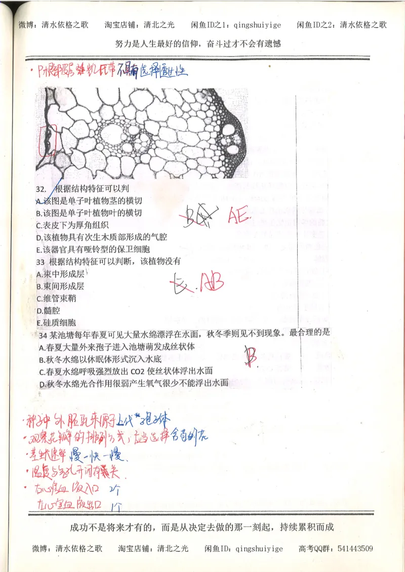7.衡水中学高考积累与改错_高三生物奥赛（第3本）_93页_高中衡水学霸笔记_高中全部赠品_错题集高中九科_生物积累与改错