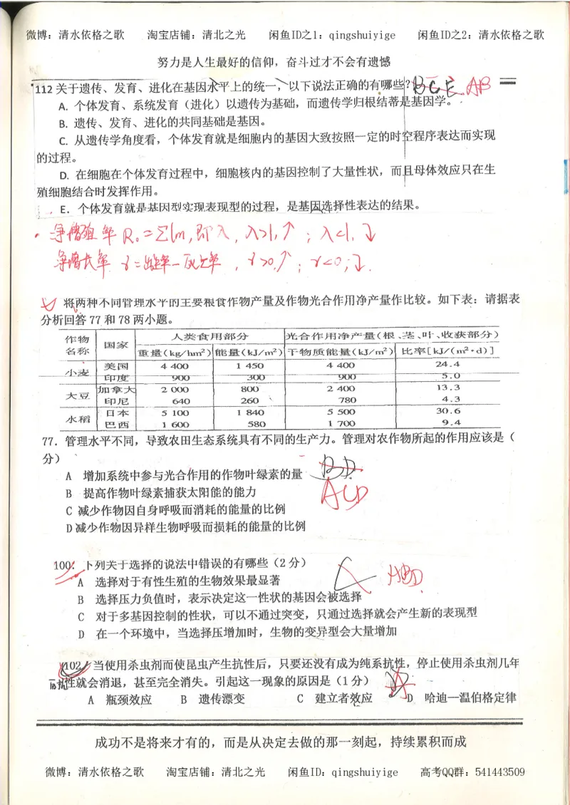 7.衡水中学高考积累与改错_高三生物奥赛（第3本）_93页_高中衡水学霸笔记_高中全部赠品_错题集高中九科_生物积累与改错