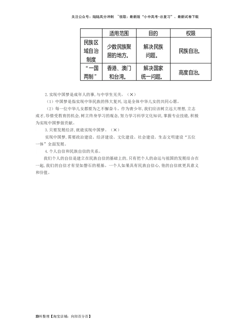 九年级道法上册-中考必备知识整理2024中考道德与法治复习6册教材常考知识集锦（部编版）_02中考总复习（2026版更新中）_07-道法-中考总复习_2024年中考复习资料_专项复习资料