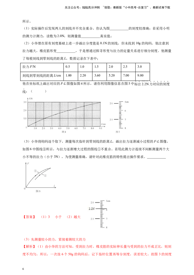 模块三实验专题29用弹簧测力计测量力（解析版）_02中考总复习（2026版更新中）_04-物理-中考总复习_2025年中考复习资料_（2025中考全国通用）2024年中考物理真题分类汇编