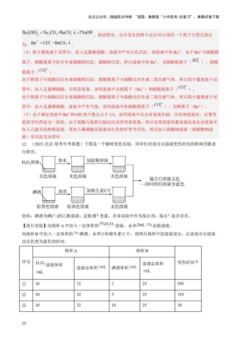 微专题11实验探究-备战2024年中考化学一轮复习考点帮（人教版）（解析版）_02中考总复习（2026版更新中）_05-化学-中考总复习_2024年中考复习资料_一轮复习资料_微专题突破