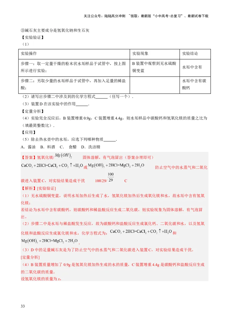 微专题11实验探究-备战2024年中考化学一轮复习考点帮（人教版）（解析版）_02中考总复习（2026版更新中）_05-化学-中考总复习_2024年中考复习资料_一轮复习资料_微专题突破
