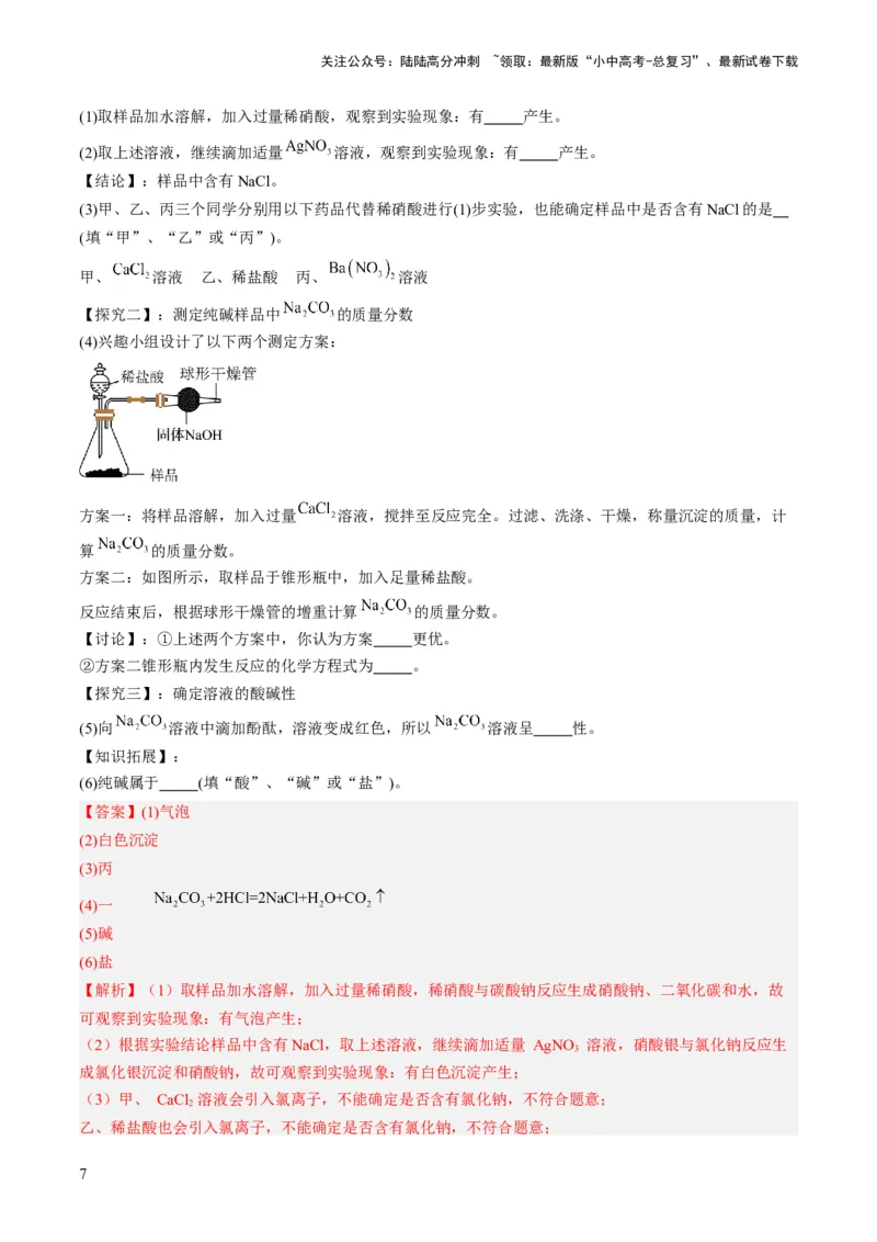 微专题11实验探究-备战2024年中考化学一轮复习考点帮（人教版）（解析版）_02中考总复习（2026版更新中）_05-化学-中考总复习_2024年中考复习资料_一轮复习资料_微专题突破