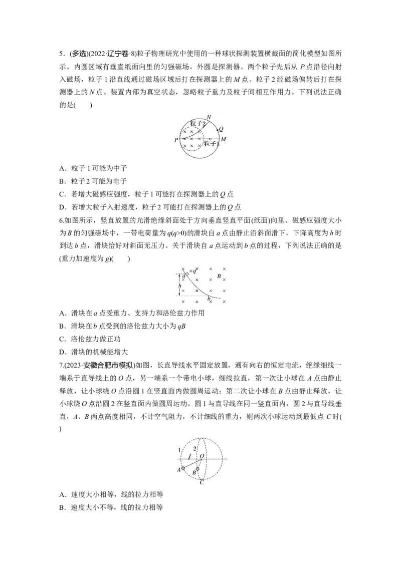 第十一章　第2练　磁场对运动电荷(带电体)的作用_4.2025物理总复习_2025年新高考资料_一轮复习_2025物理大一轮复习讲义+课件ppt（完结）_2025物理大一轮复习讲义学生用书Word版文档整书