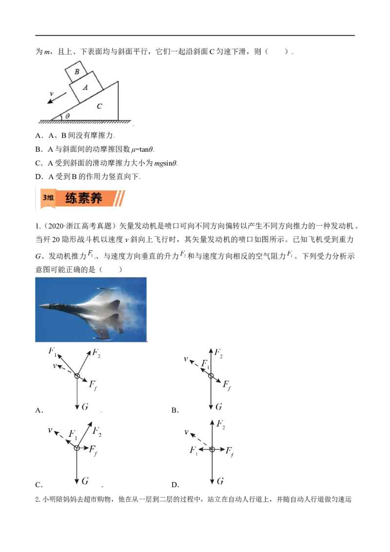 第06练受力分析共点力平衡-2023年高考物理一轮复习小题多维练（全国通用）（原卷版）_4.2025物理总复习_赠品通用版（老高考）复习资料_一轮复习