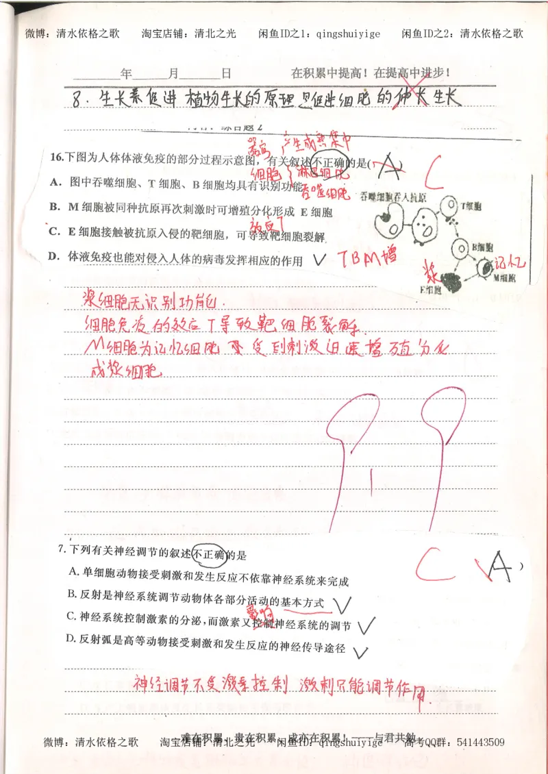 4.衡水中学高考积累与改错_高二生物（第2本）_78页_高中衡水学霸笔记_高中全部赠品_错题集高中九科_生物积累与改错