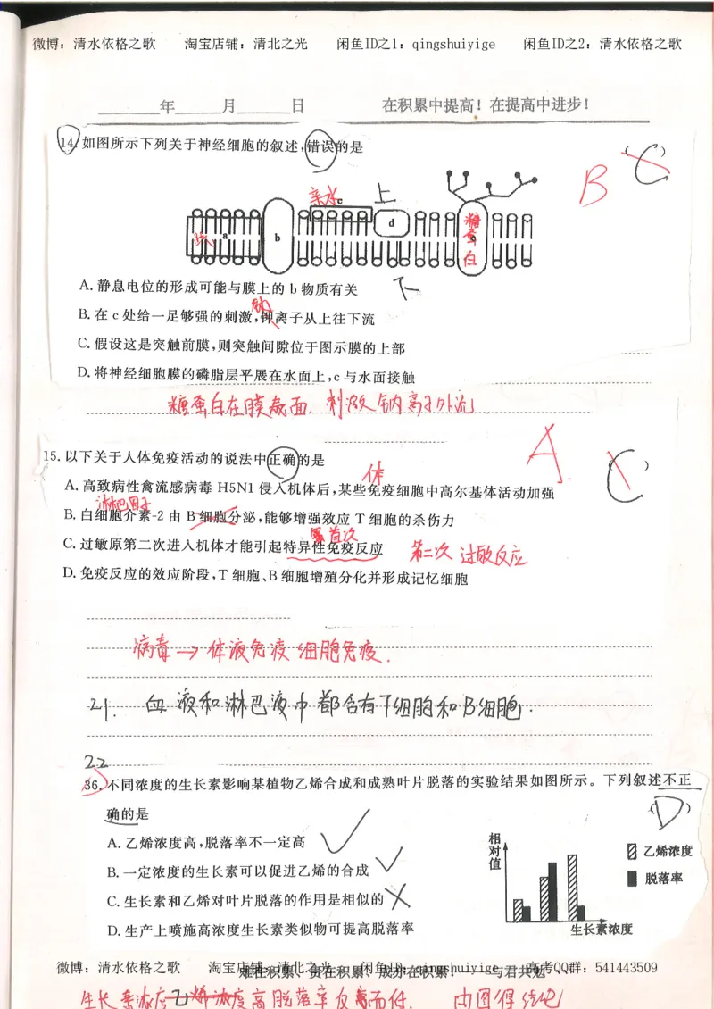 4.衡水中学高考积累与改错_高二生物（第2本）_78页_高中衡水学霸笔记_高中全部赠品_错题集高中九科_生物积累与改错