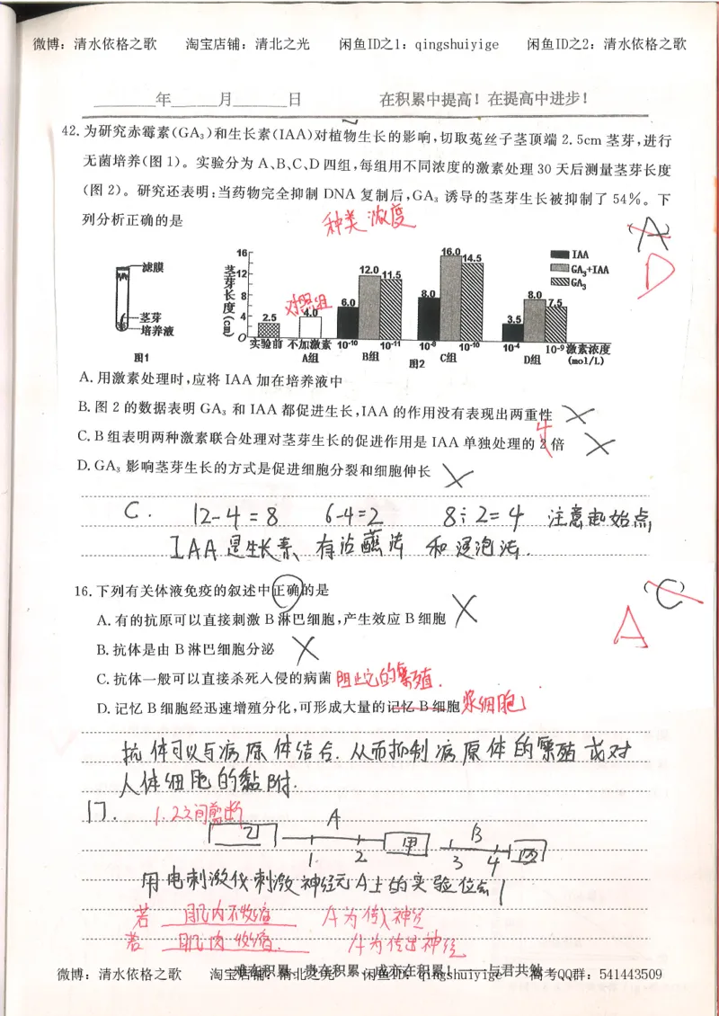 4.衡水中学高考积累与改错_高二生物（第2本）_78页_高中衡水学霸笔记_高中全部赠品_错题集高中九科_生物积累与改错