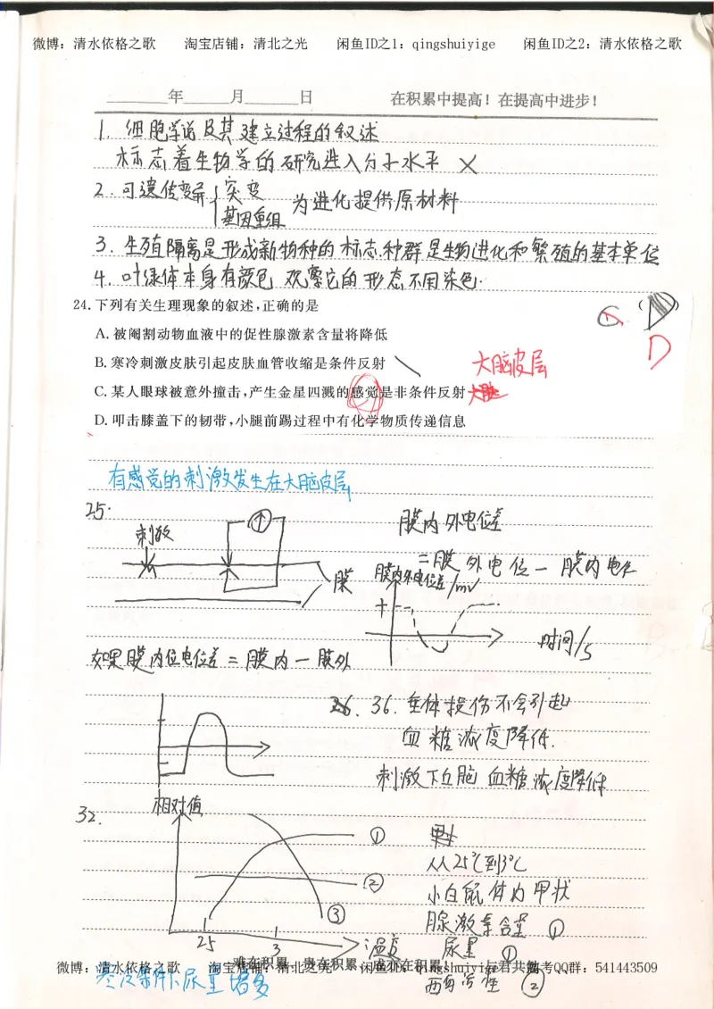 4.衡水中学高考积累与改错_高二生物（第2本）_78页_高中衡水学霸笔记_高中全部赠品_错题集高中九科_生物积累与改错