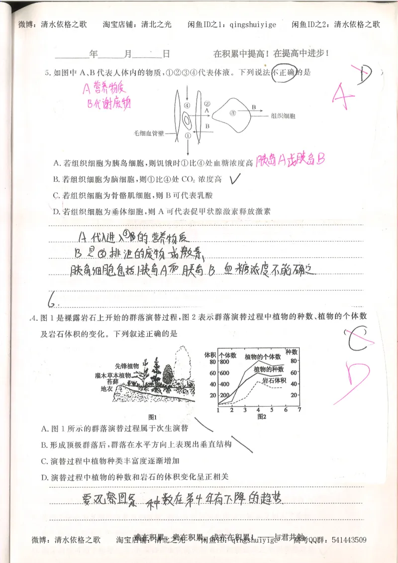 4.衡水中学高考积累与改错_高二生物（第2本）_78页_高中衡水学霸笔记_高中全部赠品_错题集高中九科_生物积累与改错