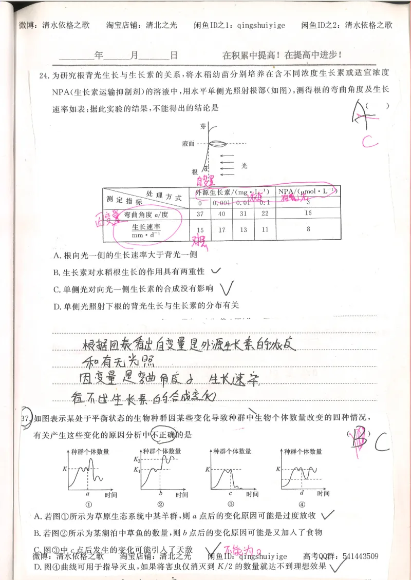 4.衡水中学高考积累与改错_高二生物（第2本）_78页_高中衡水学霸笔记_高中全部赠品_错题集高中九科_生物积累与改错