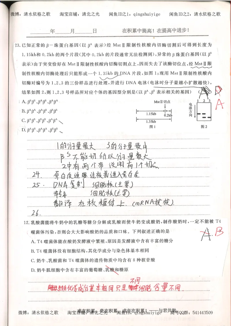 4.衡水中学高考积累与改错_高二生物（第2本）_78页_高中衡水学霸笔记_高中全部赠品_错题集高中九科_生物积累与改错