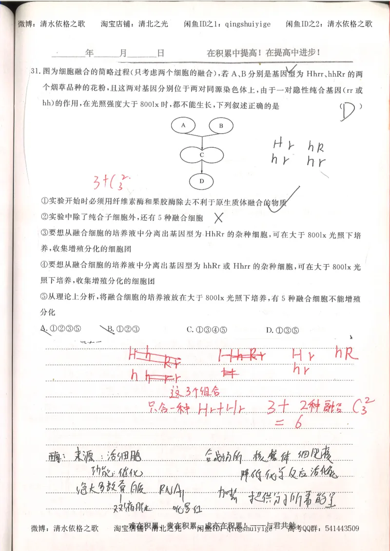 4.衡水中学高考积累与改错_高二生物（第2本）_78页_高中衡水学霸笔记_高中全部赠品_错题集高中九科_生物积累与改错