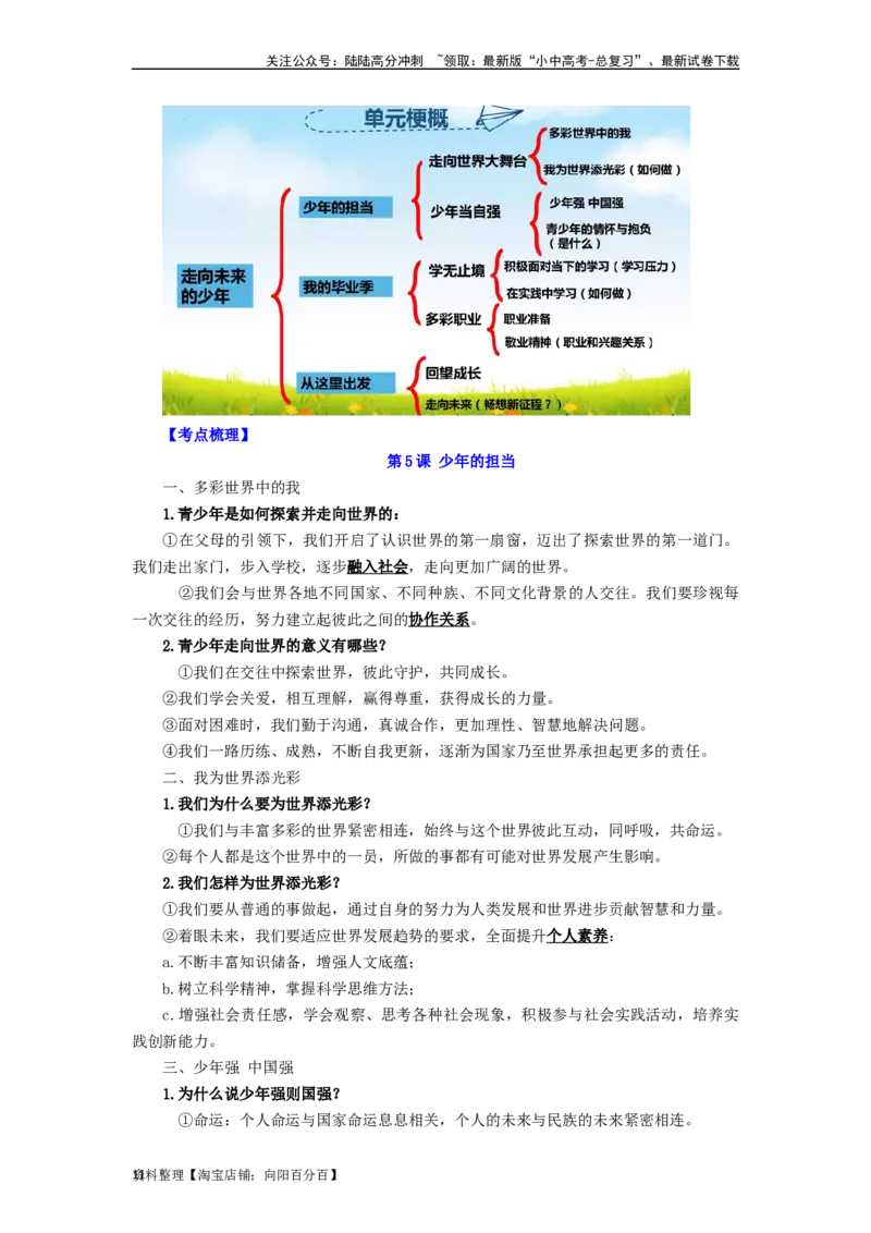 九年级道法下册-中考必备知识整理2024中考道德与法治复习6册教材常考知识集锦（部编版）_02中考总复习（2026版更新中）_07-道法-中考总复习_2024年中考复习资料_专项复习资料