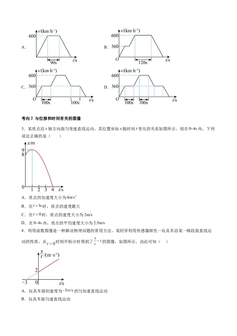 第04讲运动图像问题追及相遇问题（讲义）（原卷版）_4.2025物理总复习_2024年新高考资料_1.2024一轮复习_2024年高考物理一轮复习讲练测（新教材新高考）