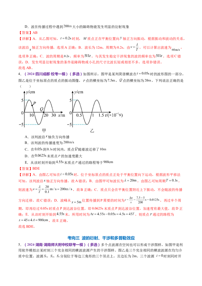 专题15机械振动与机械波（讲义）（解析版）_4.2025物理总复习_2024年新高考资料_2.2024二轮复习_2024年高考物理二轮复习讲练测（新教材新高考）