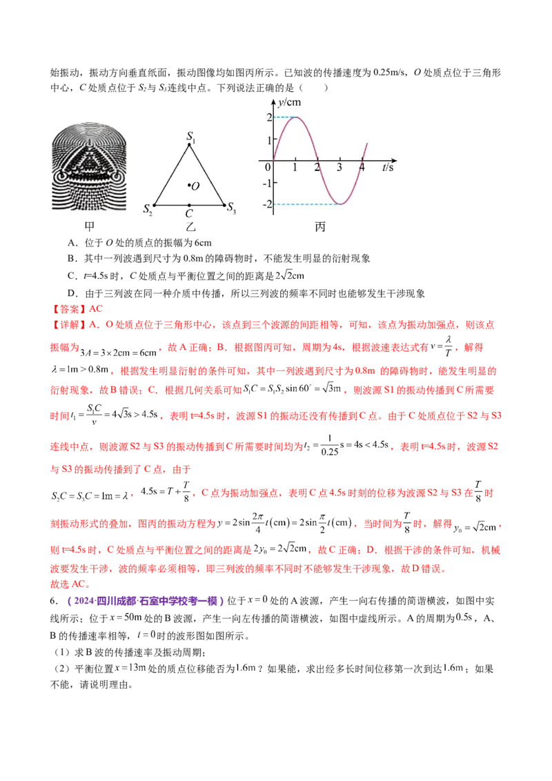 专题15机械振动与机械波（讲义）（解析版）_4.2025物理总复习_2024年新高考资料_2.2024二轮复习_2024年高考物理二轮复习讲练测（新教材新高考）
