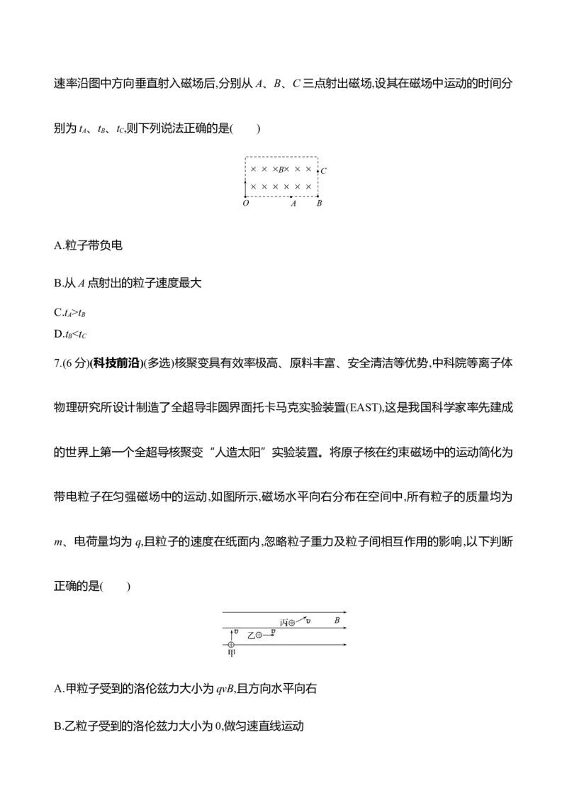 二十九：磁场对运动电荷的作用（含解析）_4.2025物理总复习_2025年新高考资料_专项复习_2025新高考物理核心素养测评（含解析）（完结）