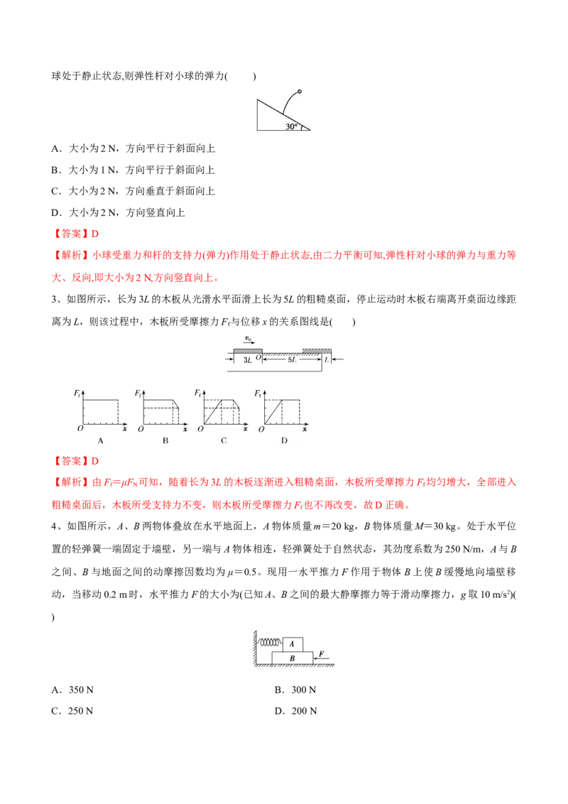 第一讲重力、弹力、摩擦力（解析版）_4.2025物理总复习_2023年新高复习资料_一轮复习_2023年高三物理一轮复习精讲精练278111462_第二章相互作用