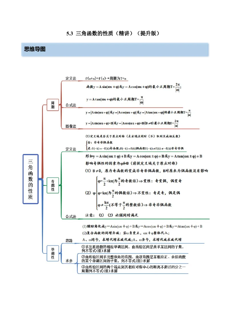 5.3三角函数的性质（精讲）（提升版）（解析版）_2.2025数学总复习_2023年新高考资料_一轮复习_2023年高考数学一轮复习（提升版）（新高考地区专用）