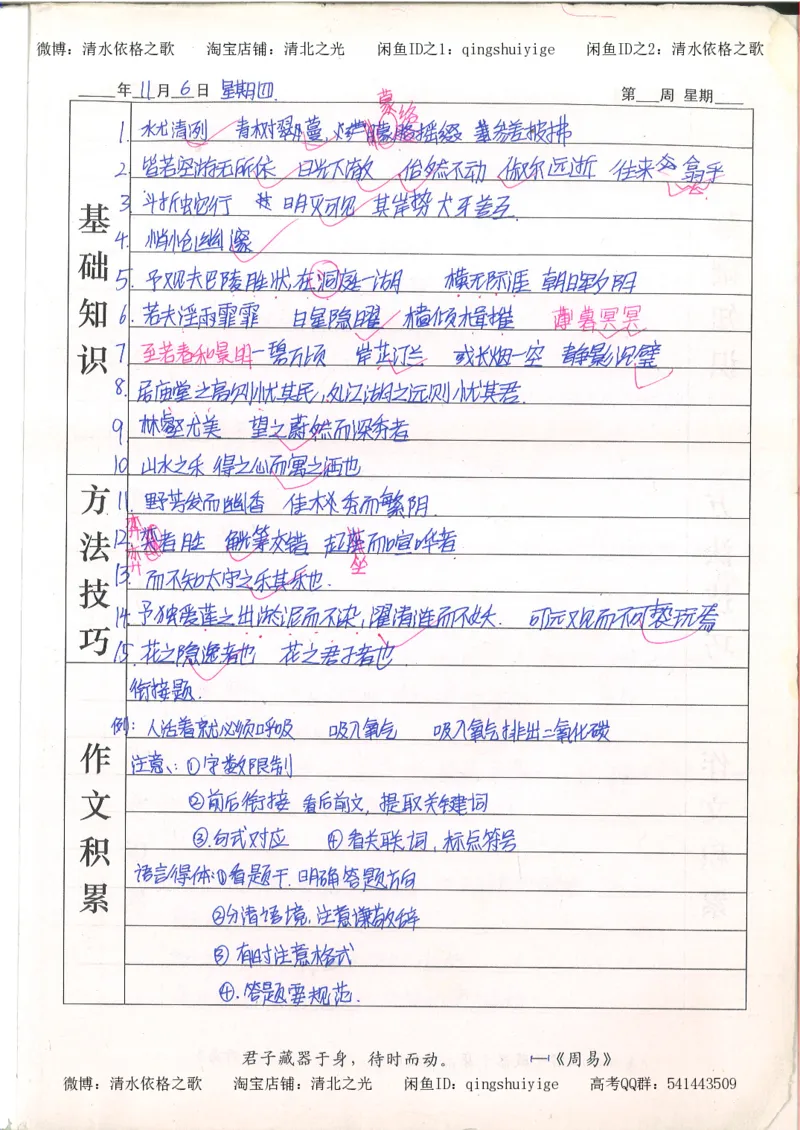 7.衡水中学高考积累与改错_高三语文（第3本）_120页_高中衡水学霸笔记_高中全部赠品_错题集高中九科_语文积累与改错