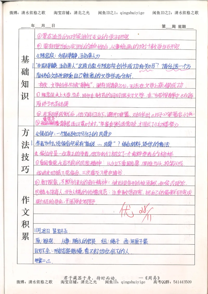 7.衡水中学高考积累与改错_高三语文（第3本）_120页_高中衡水学霸笔记_高中全部赠品_错题集高中九科_语文积累与改错