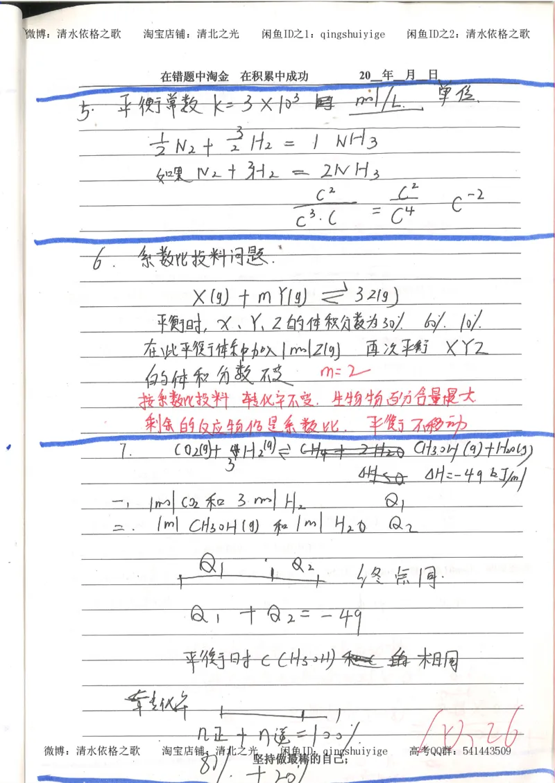 7.衡水中学高考积累与改错_高三化学（第3本）_109页_高中衡水学霸笔记_高中全部赠品_错题集高中九科_化学积累与改错