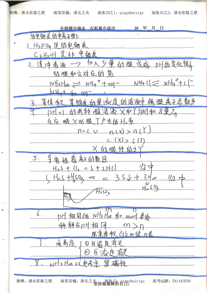 7.衡水中学高考积累与改错_高三化学（第3本）_109页_高中衡水学霸笔记_高中全部赠品_错题集高中九科_化学积累与改错