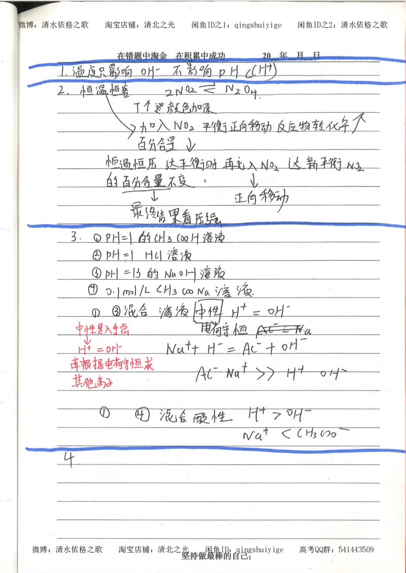 7.衡水中学高考积累与改错_高三化学（第3本）_109页_高中衡水学霸笔记_高中全部赠品_错题集高中九科_化学积累与改错
