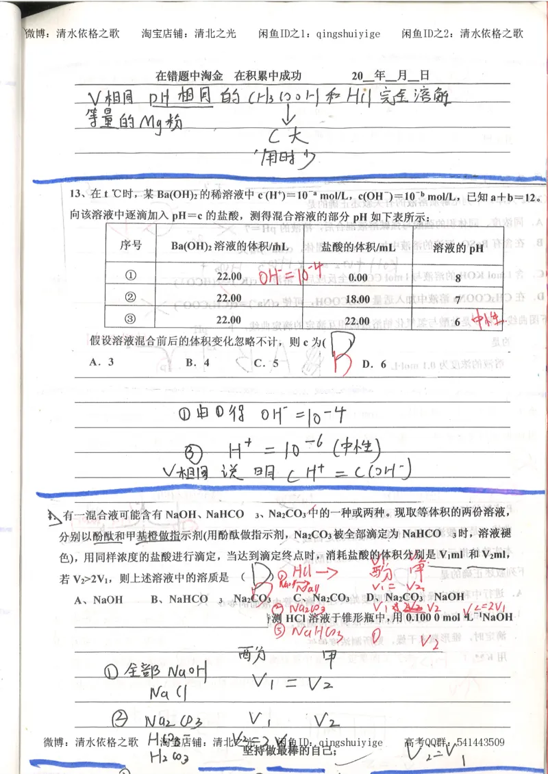 7.衡水中学高考积累与改错_高三化学（第3本）_109页_高中衡水学霸笔记_高中全部赠品_错题集高中九科_化学积累与改错