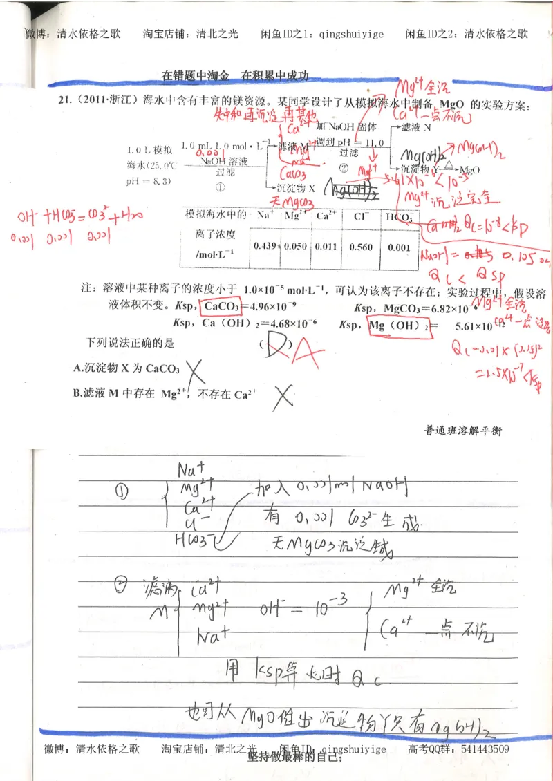 7.衡水中学高考积累与改错_高三化学（第3本）_109页_高中衡水学霸笔记_高中全部赠品_错题集高中九科_化学积累与改错