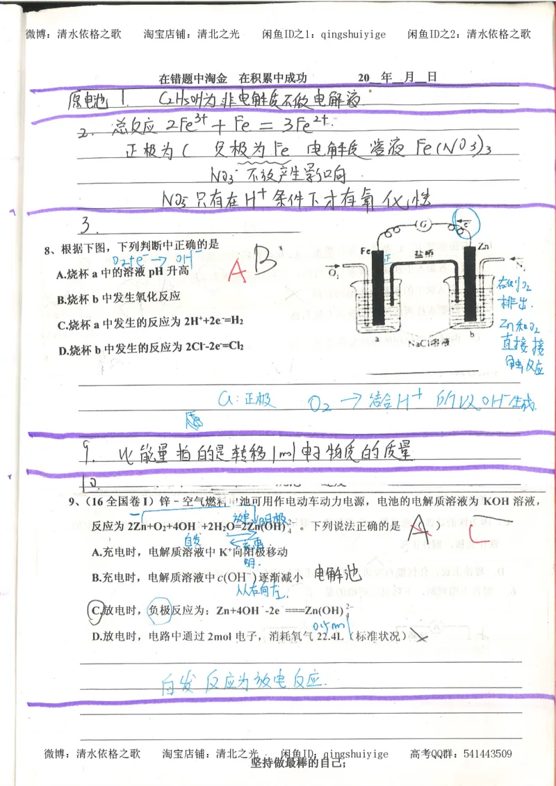 7.衡水中学高考积累与改错_高三化学（第3本）_109页_高中衡水学霸笔记_高中全部赠品_错题集高中九科_化学积累与改错