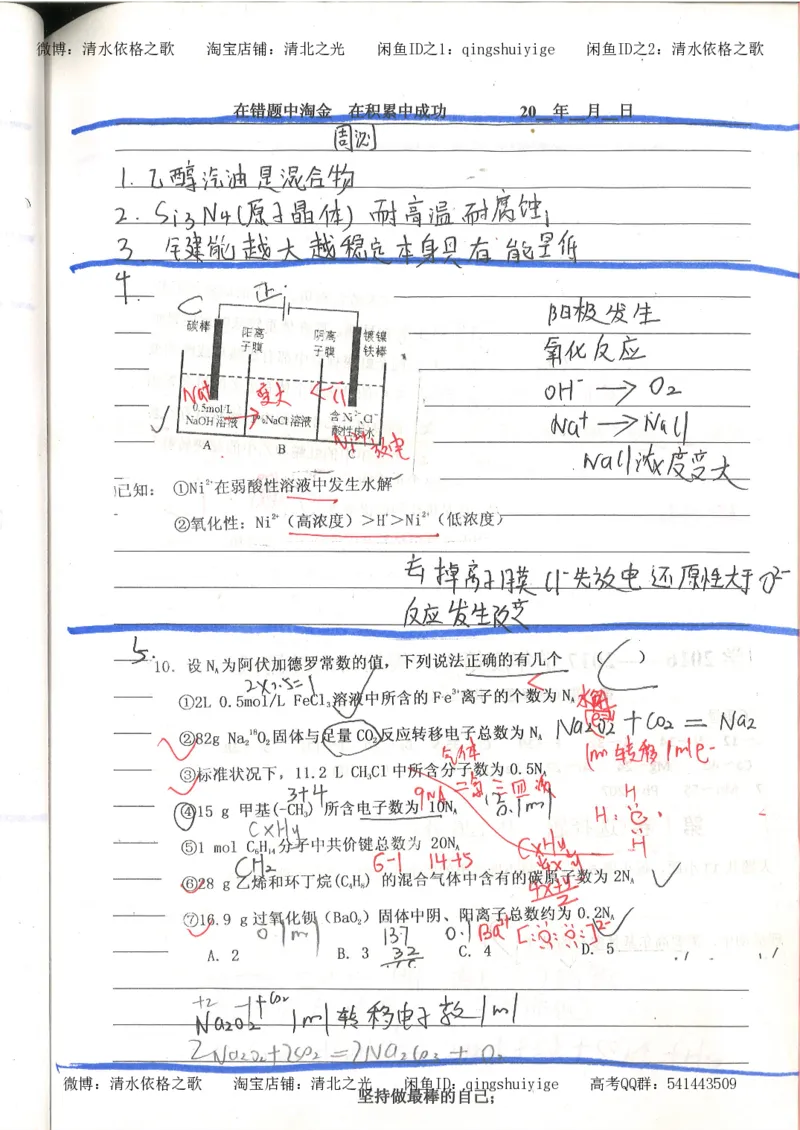 7.衡水中学高考积累与改错_高三化学（第3本）_109页_高中衡水学霸笔记_高中全部赠品_错题集高中九科_化学积累与改错