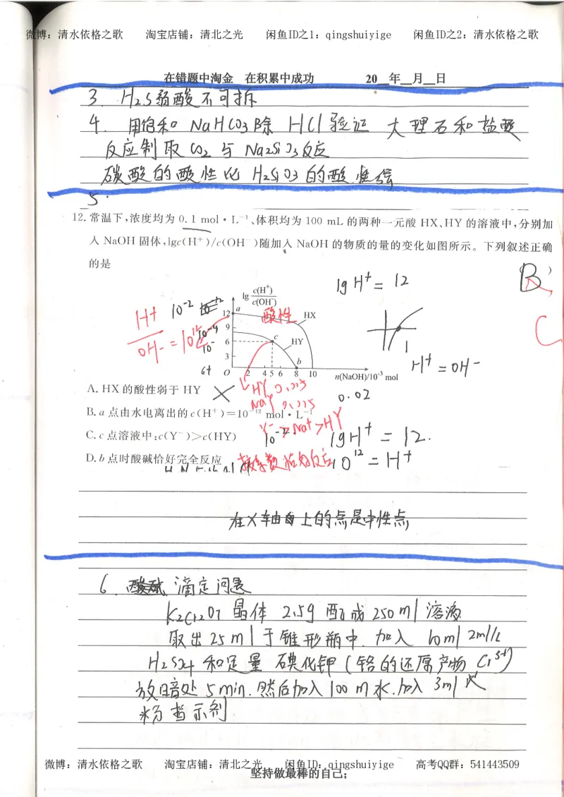 7.衡水中学高考积累与改错_高三化学（第3本）_109页_高中衡水学霸笔记_高中全部赠品_错题集高中九科_化学积累与改错