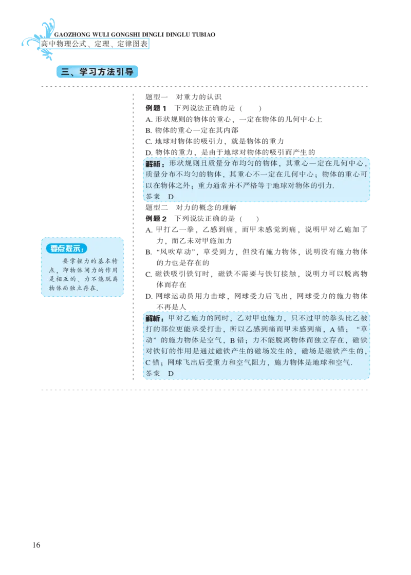 必修模块第三章相互作用-高中物理公式、定理、定律图表（必修选修）_4.2025物理总复习_2023年新高复习资料_专项复习_高中物理公式、定理、定律图表（必修+选修）