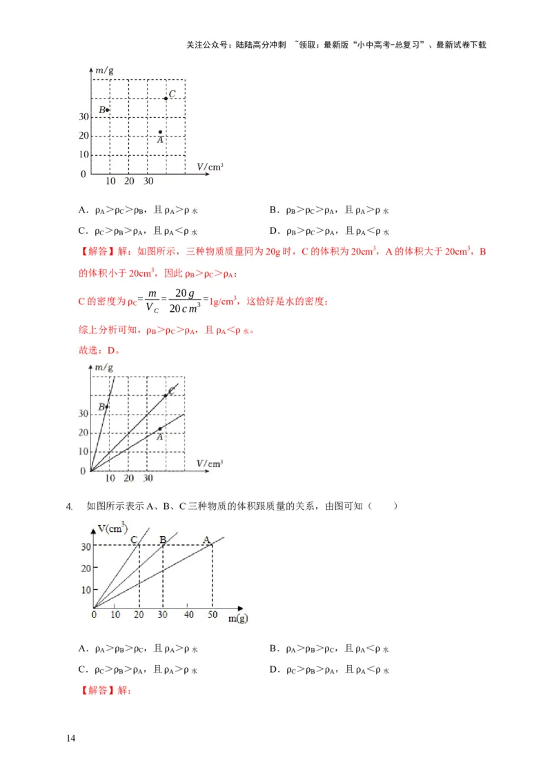 易错点06质量与密度分析计算中的易错问题（5陷阱点5题型）（解析版）_02中考总复习（2026版更新中）_04-物理-中考总复习_2025年中考复习资料_2025年中考物理考试易错题（全国通用）