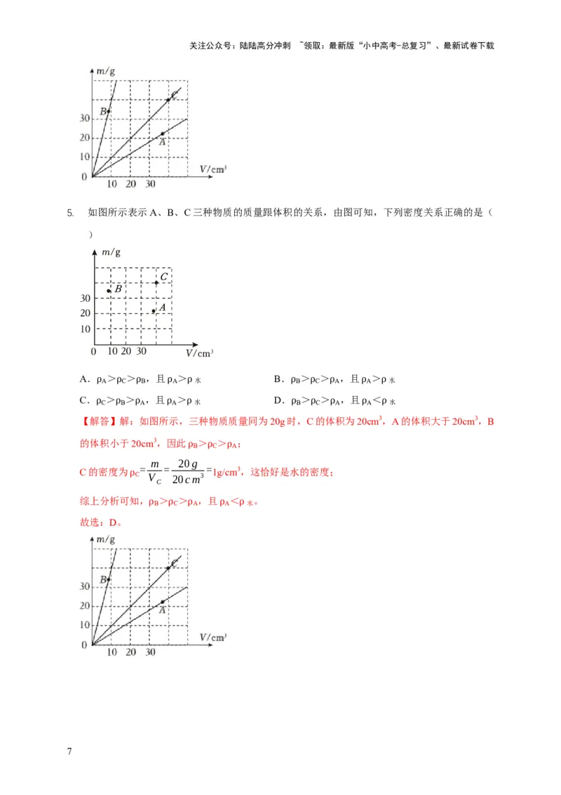 易错点06质量与密度分析计算中的易错问题（5陷阱点5题型）（解析版）_02中考总复习（2026版更新中）_04-物理-中考总复习_2025年中考复习资料_2025年中考物理考试易错题（全国通用）