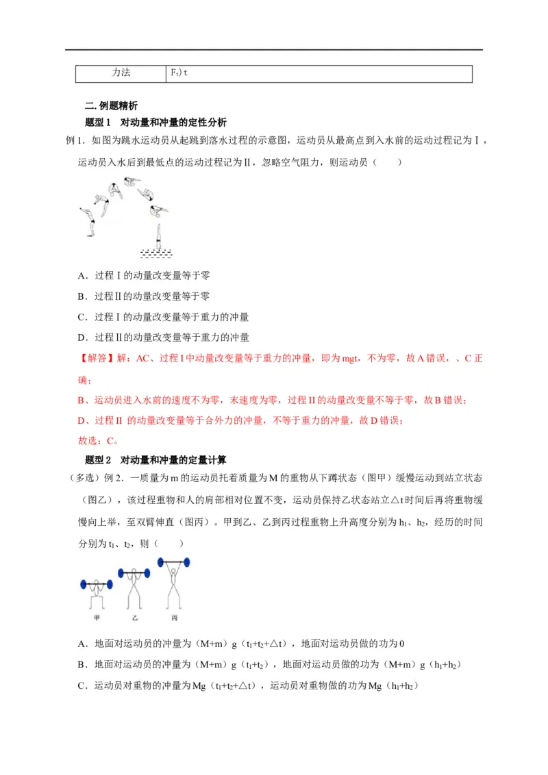 第40讲动量与动能、冲量与功的区别及冲量的四种计算方法（解析版）_4.2025物理总复习_2023年新高复习资料_专项复习_2023届高三物理高考复习101微专题模型精讲精练