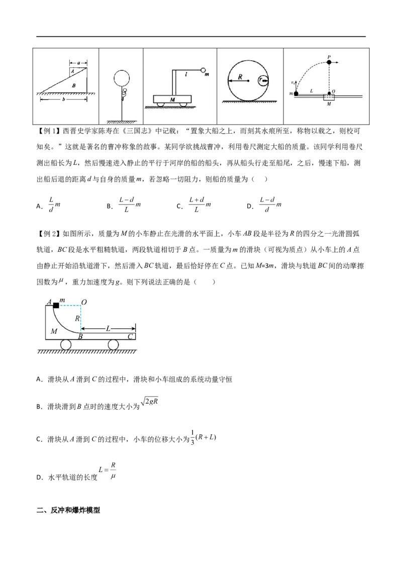 专题38在四种常见模型中应用动量守恒定律（原卷版）_4.2025物理总复习_2023年新高复习资料_一轮复习_2023届高三物理一轮复习多维度导学与分层专练