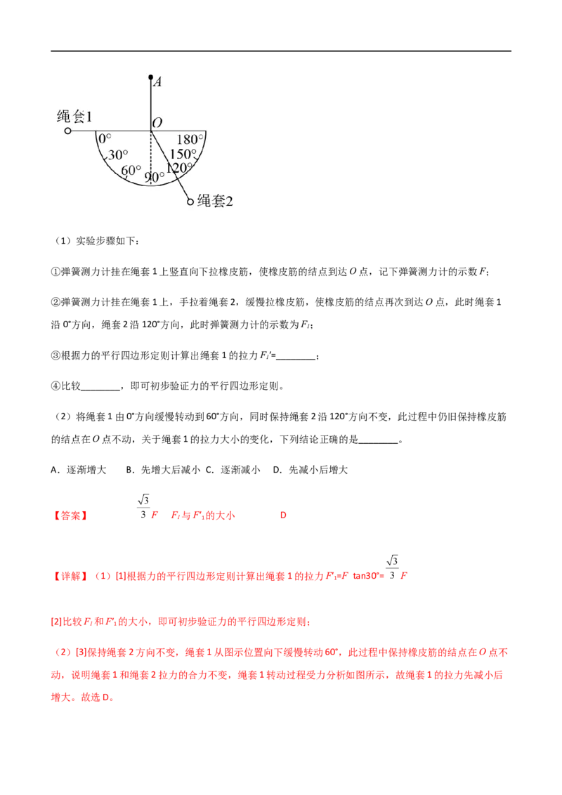 专题13探究两个互成角度的力的合成规律（解析版）_4.2025物理总复习_2023年新高复习资料_一轮复习_2023届高三物理一轮复习多维度导学与分层专练
