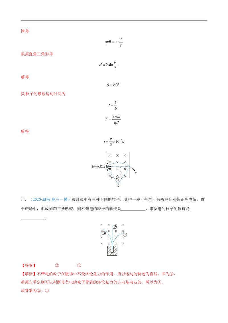 专题24磁场对运动电荷(带电体)的作用&mdash;&mdash;全攻略备战2023年高考物理一轮重难点复习（解析版）_4.2025物理总复习_2023年新高复习资料_一轮复习