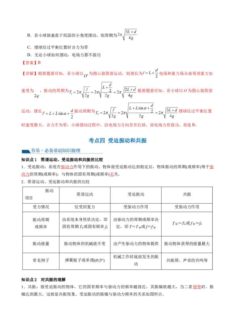 第34讲机械振动（讲义）（解析版）_4.2025物理总复习_2024年新高考资料_1.2024一轮复习_2024年高考物理一轮复习讲练测（新教材新高考）_第34讲机械振动（讲义）