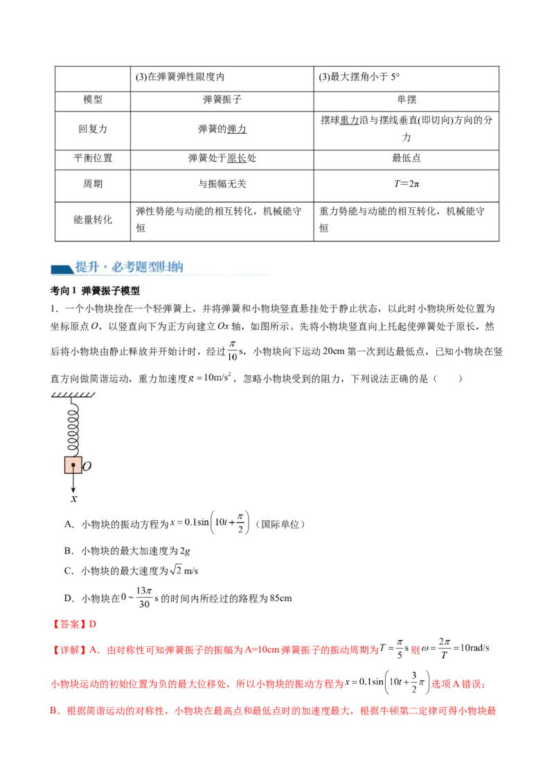第34讲机械振动（讲义）（解析版）_4.2025物理总复习_2024年新高考资料_1.2024一轮复习_2024年高考物理一轮复习讲练测（新教材新高考）_第34讲机械振动（讲义）
