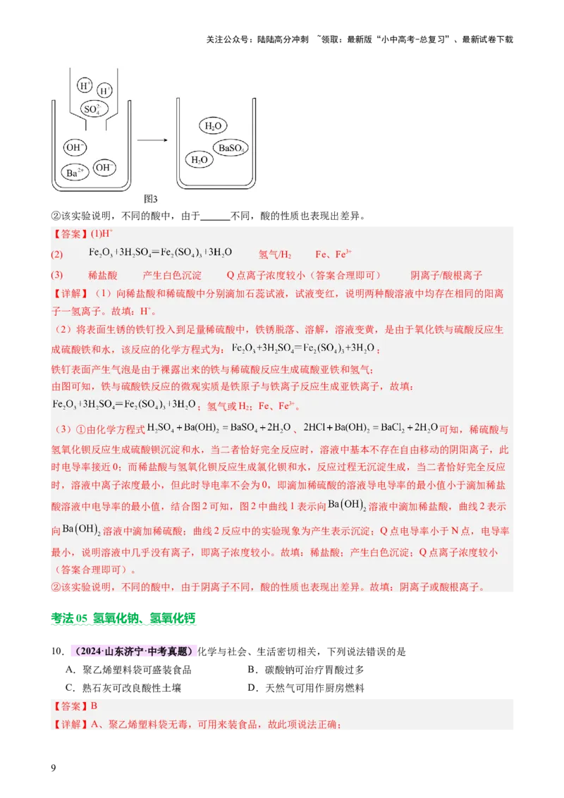 主题二物质的性质和应用Ⅳ━━━常见的酸碱盐（讲练）（解析版）_02中考总复习（2026版更新中）_05-化学-中考总复习_2025年中考复习资料_2025中考二轮课件ppt+讲义+练习化学_讲义+练习