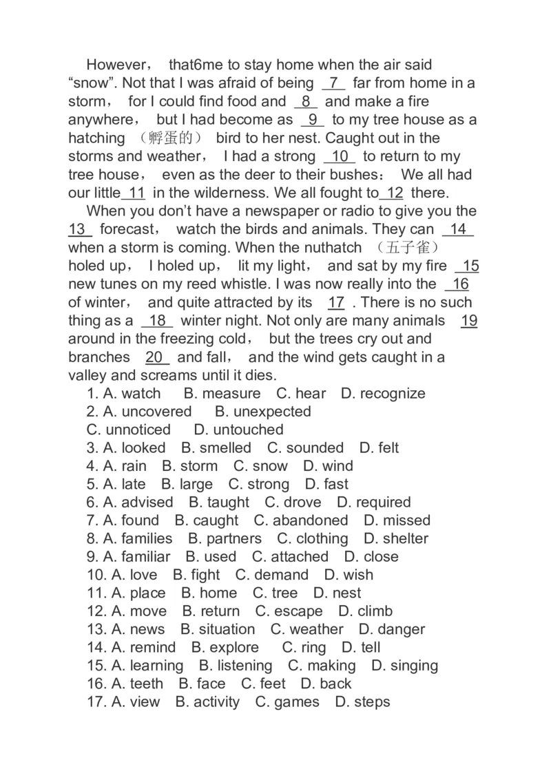 2023届高考英语二轮复习完形填空专练（含答案）_3.2025英语总复习_赠品通用版（老高考）复习资料_二轮复习_高考2023届英语二轮复习阅读理解分类综合训练（含答案）