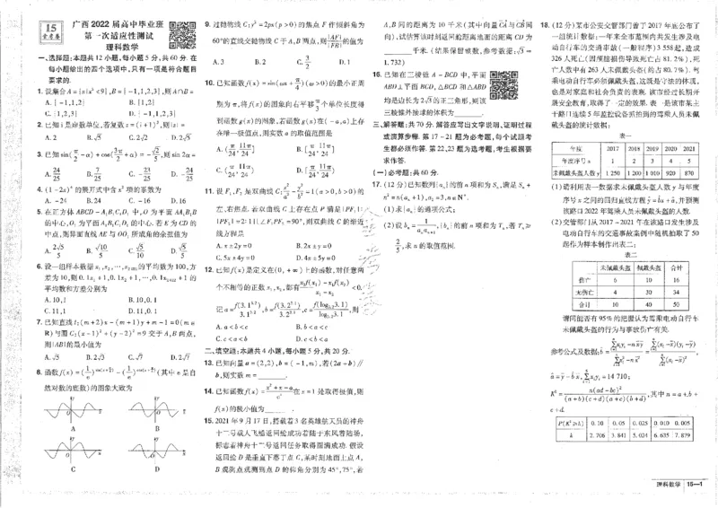 2023理科&mdash;金考卷45套_2.2025数学总复习_数学高考模拟题_2023年模拟题_老高考_理科数学&middot;全国甲卷2023金考卷