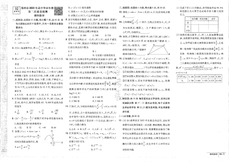2023理科&mdash;金考卷45套_2.2025数学总复习_数学高考模拟题_2023年模拟题_老高考_理科数学&middot;全国甲卷2023金考卷