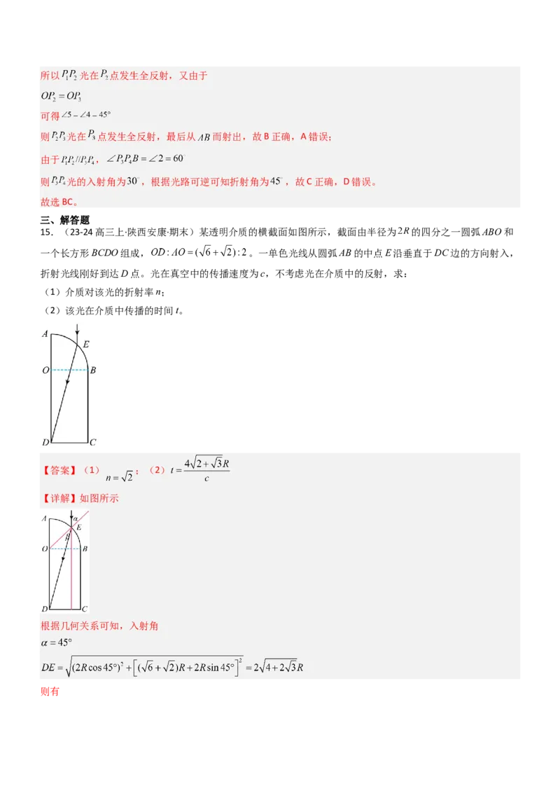 压轴题11光学（解析版）_4.2025物理总复习_2024年新高考资料_5.2024三轮冲刺_2024年高考物理压轴题专项训练（新高考通用）_压轴题11光学-2024年高考物理压轴题专项训练（新高考通用）